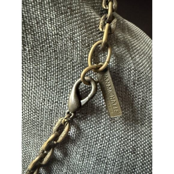 Jan Michael Necklace Bronze Tone Pendant Chain Locket Festival 28” Art To Wear - Picture 4 of 8